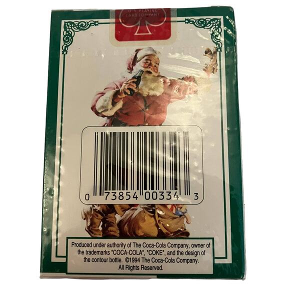 Vintage 1993 Coca Cola Christmas Santa Playing Cards In Tin - Picture 4 of 7